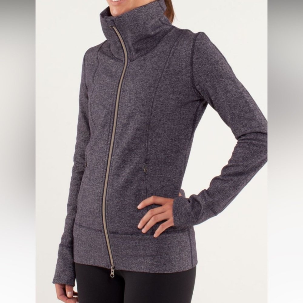 Lululemon Daily Yoga Jacket Herringbone Blue/ Purple Size 10